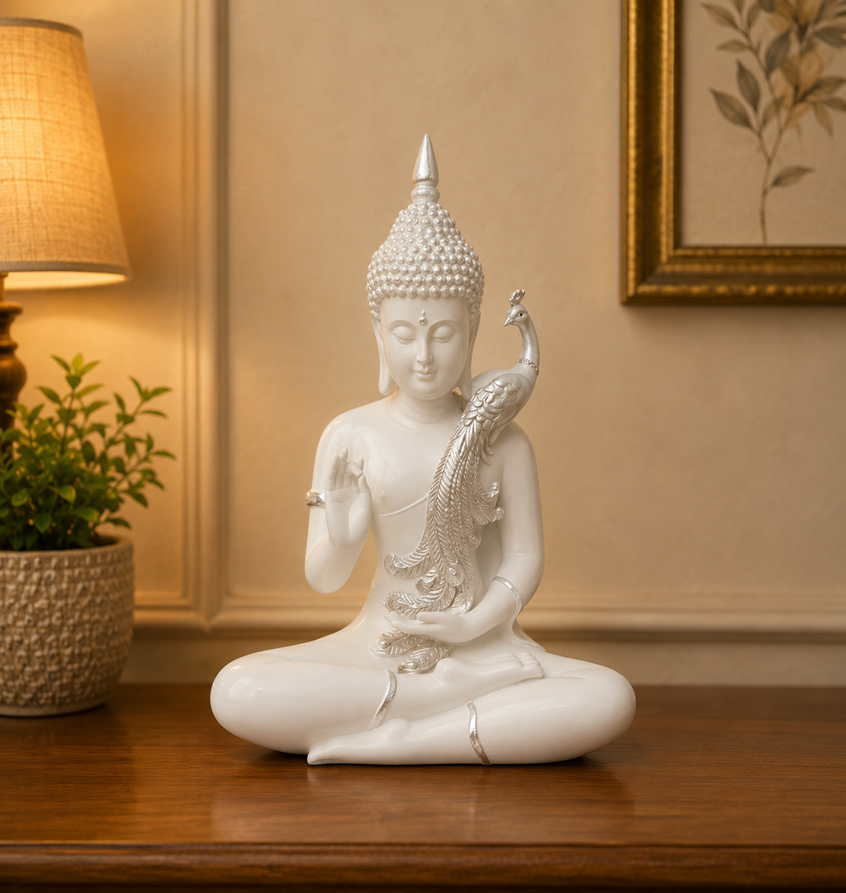 Marble White Buddha Idol